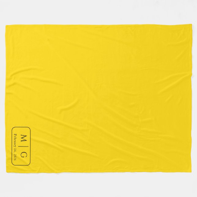 Velo Cobertor de Fleece com Data e Monograma Personaliz (Frente (Horizontal))
