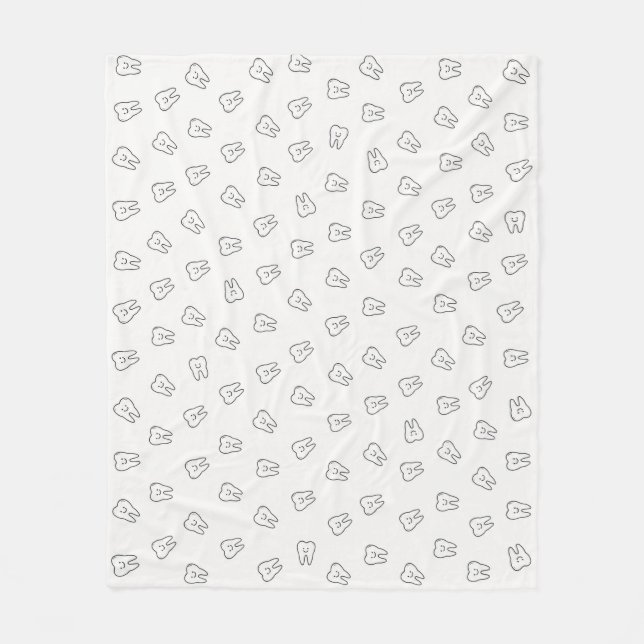 Velo Cobertor de Fleece com Dentes Sorridente Fofo - pr (Frente)