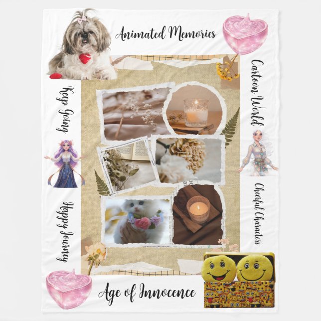 Velo Cobertor de Fleece com Design Personalizado de Pet (Frente)