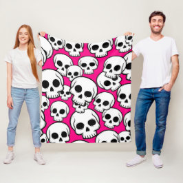 Velo Cobertor de Fleece com Estampa de Caveira Rosa
