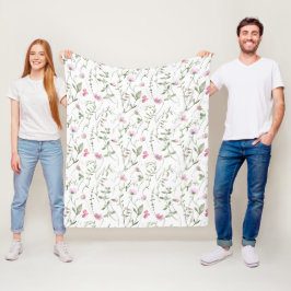 Velo Cobertor de Fleece com Estampa de Flor Silvestre e