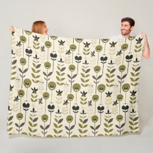 Velo Cobertor de Fleece com Estampa Floral de Caveira d