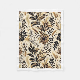 Velo Cobertor de Fleece com Estampa Floral Leopardo Dou