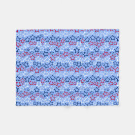 Velo Cobertor de Fleece com Estrelas Vermelhas, Brancas