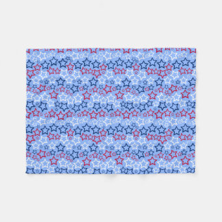 Velo Cobertor de Fleece com Estrelas Vermelhas, Brancas