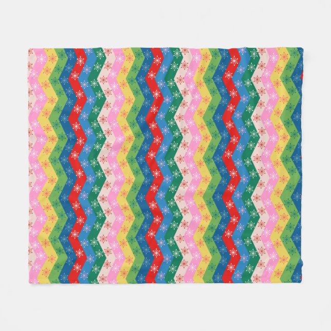 Velo Cobertor de Fleece com fita em ziguezague festivo (Frente (Horizontal))