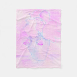 Velo Cobertor de Fleece com Flores Roxas e Rosadas Fofa
