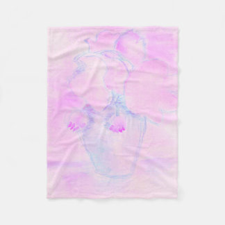 Velo Cobertor de Fleece com Flores Roxas e Rosadas Fofa