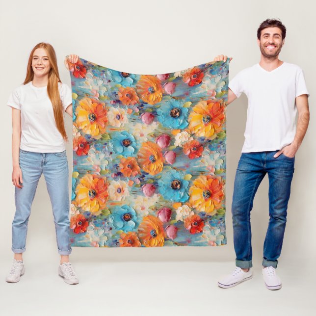 Velo Cobertor de Fleece com Flores Texturizadas (In Situ)