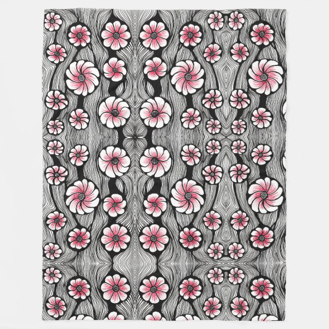 Velo Cobertor de Fleece com Fluxo Tribal Abstrato Vibra (Frente)