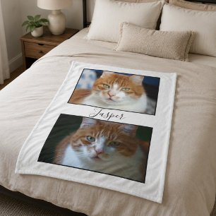 Velo Cobertor de Fleece com Foto de Dois Animais de Est