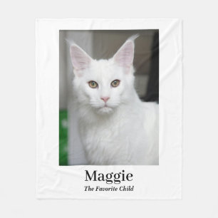Velo Cobertor de Fleece com Foto Personalizada de Gato