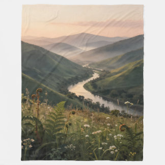Velo Cobertor de Fleece com Impressão de Arte de Paisag