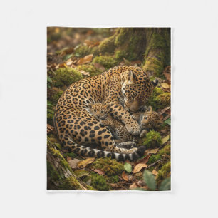 Velo Cobertor de Fleece com Leopardo Selvagem Descansan