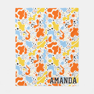 Velo Cobertor de Fleece com Mancha Abstrata Personaliza