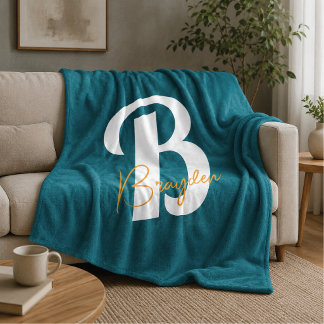 Velo Cobertor de Fleece com Monograma Minimalista e Nom