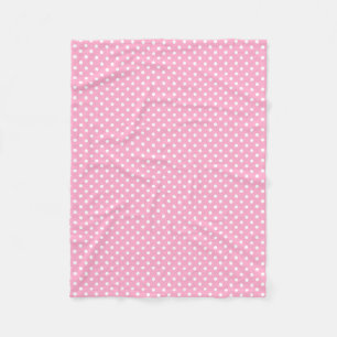 Velo Cobertor de fleece com padrão de bolinhas rosa e b