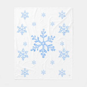 Velo Cobertor de Fleece com Padrão de Floco de Neve Con