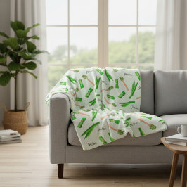 Velo Cobertor de Fleece com Padrão de Folha de Pandan