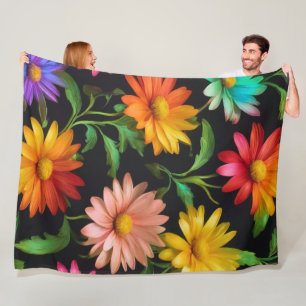 Velo Cobertor de Fleece com Padrão de Margarida Fantasi