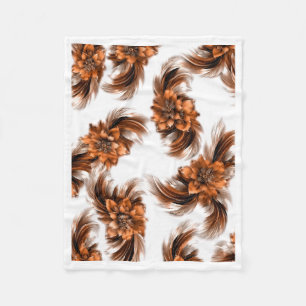 Velo Cobertor de Fleece com Padrão Floral Laranja em Br