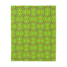 Cobertor de Fleece com Padrão Geométrico Verde