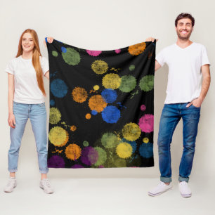 Velo Cobertor de Fleece com Pingos de Tinta