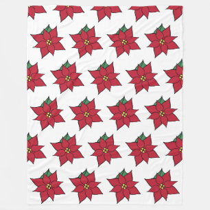 Velo Cobertor de Fleece com Poinsettia de Natal