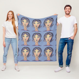 Velo Cobertor de Fleece com Rosto de Poder Feminino
