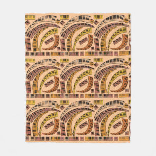 Velo Cobertor de Fleece com Teclas de Piano Curvas