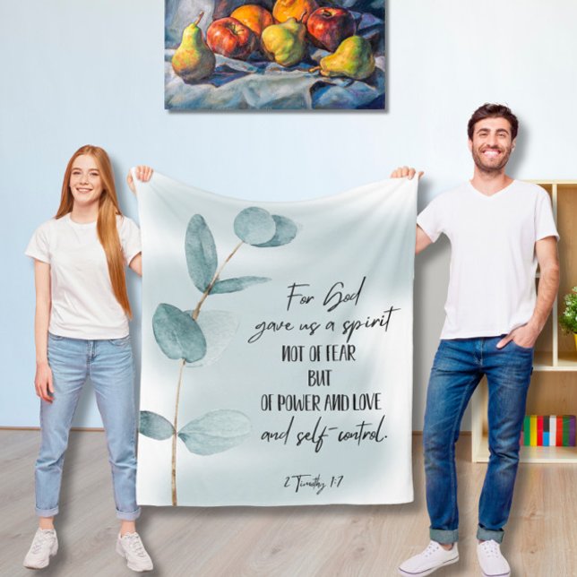 Velo Cobertor de fleece com versículo bíblico (Criador carregado)