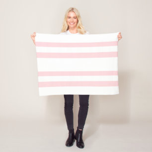 Velo Cobertor de Fleece Cor-de-Rosa e Branco Personaliz