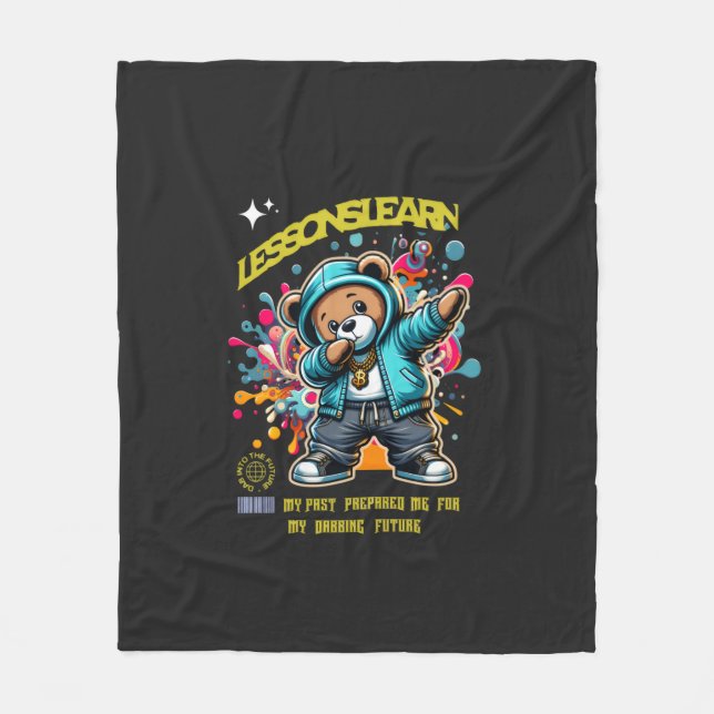 Velo Cobertor de Fleece DABBING FUTURE LESSONS LEARN (Frente)