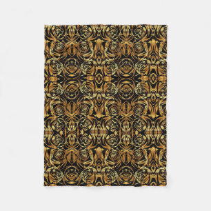 Velo Cobertor de Fleece Damasco Barroco em Ouro Antigo