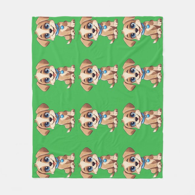Velo Cobertor de Fleece de Cachorrinho Fofo (Frente)