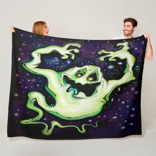 Velo Cobertor de Fleece de Fantasma de Halloween (In Situ)