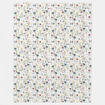Cobertor de Fleece de Flores Silvestres Vibrantes