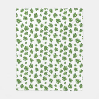 Velo Cobertor de Fleece de Folha de Monstera