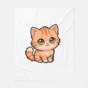 Velo Cobertor de Fleece de Gatinho Malhado Laranja Fofo