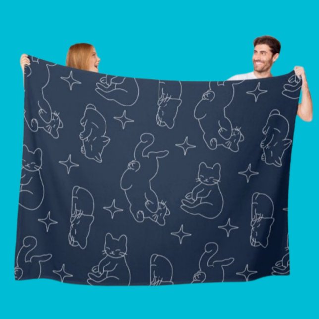 Velo Cobertor de Fleece de Gato Sonolento – Padrão de G (Criador carregado)