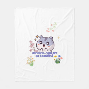 Velo Cobertor de Fleece de Hamster Estético Fofo