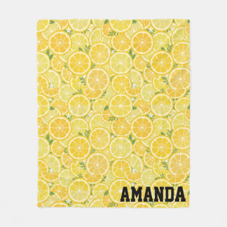 Velo Cobertor de Fleece de Limão Amarelo Personalizado