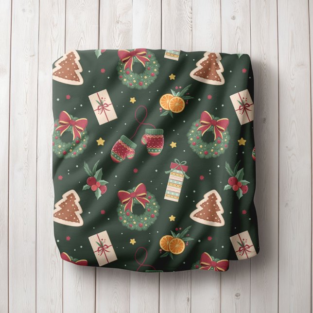 Velo Cobertor de Fleece de Natal Clássico com Pulseiras (Criador carregado)