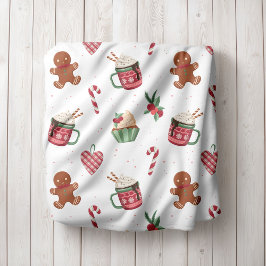 Velo Cobertor de Fleece de Natal de Pão de Mel e Cacau 