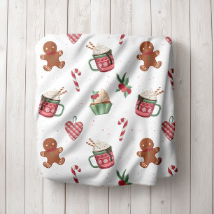 Velo Cobertor de Fleece de Natal de Pão de Mel e Cacau