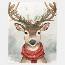 Cobertor de Fleece de Natal de Rena Fofa