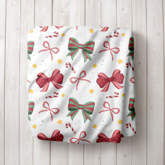 Velo Cobertor de Fleece de Natal Personalizado Com Laço