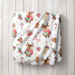 Velo Cobertor de Fleece de Natal Personalizado com Rena
