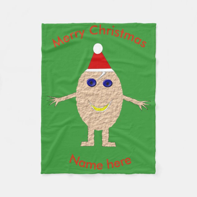 Velo Cobertor de Fleece de Ovo de Natal Engraçado (Frente)