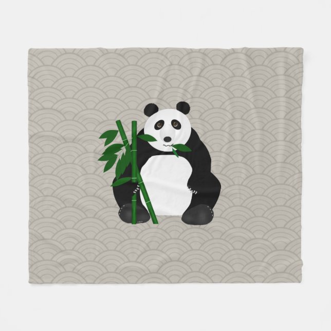 Velo Cobertor de Fleece de Panda (Frente (Horizontal))